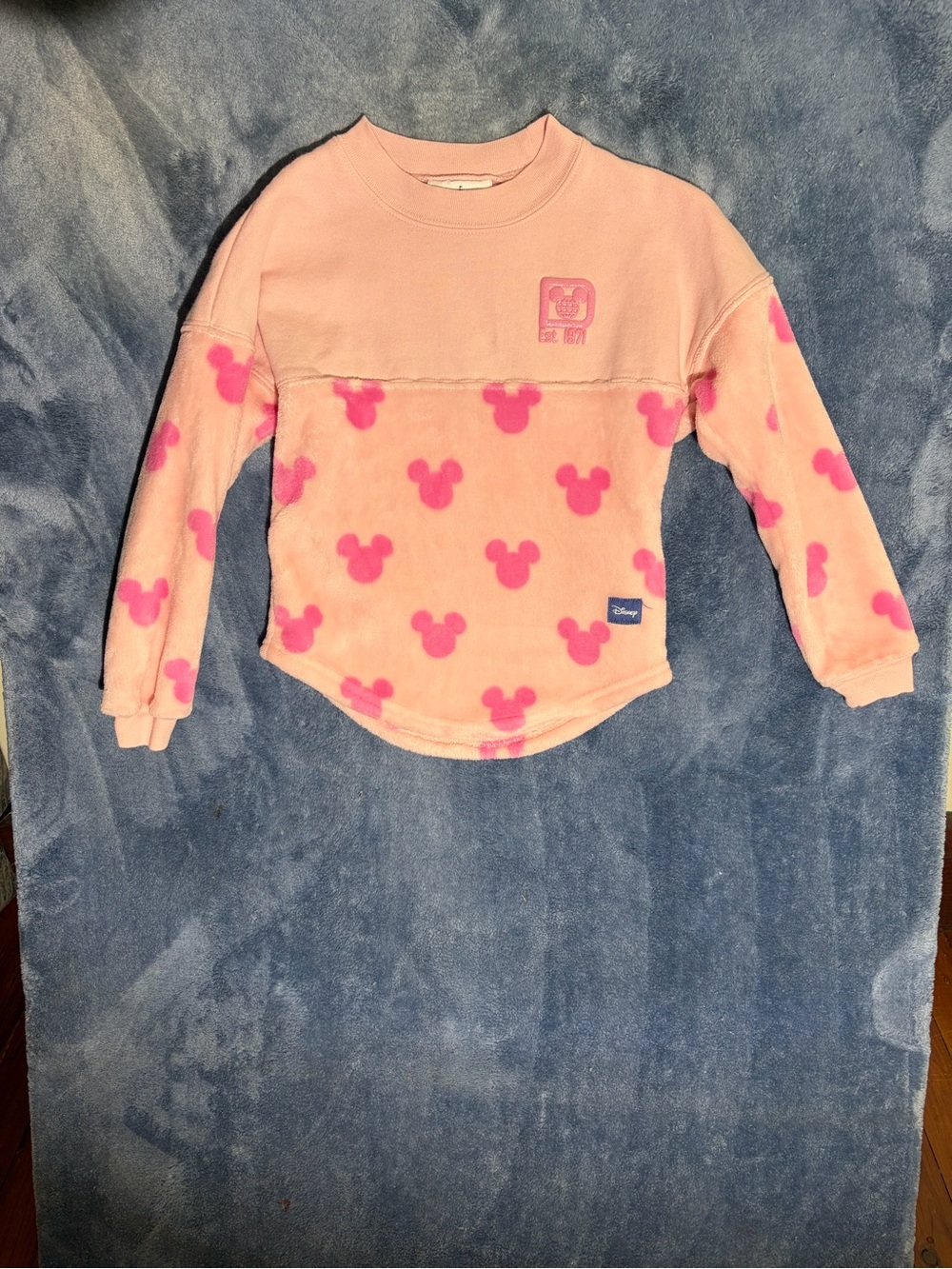 Disney Parks Kids Mickey Mouse Icon Plush / Fuzzy Fleece Spirit Jersey.